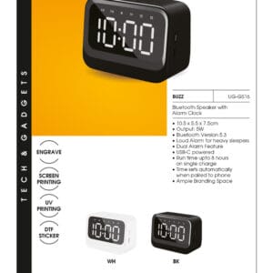URBAN GEAR BUZZ – Bluetooth Speaker with Alarm Clock