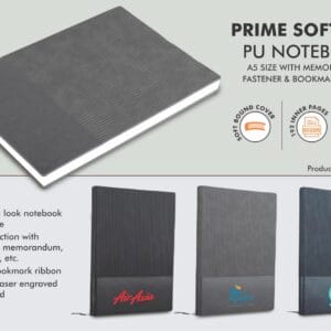 Prime Soft feel PU notebook | A5 size | With memorandum & Bookmark ribbon
