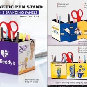 Magnetic Pen stand with full side branding area | Branding included MOQ 200 pc|
Design Template: https://bit.ly/3TPqVAw