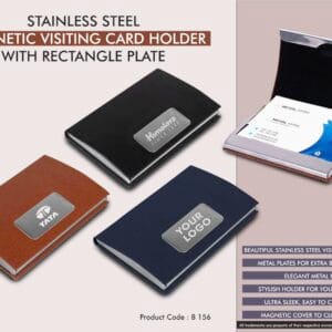 Stainless Steel Magnetic Visiting Card holder with Rectangle Plate