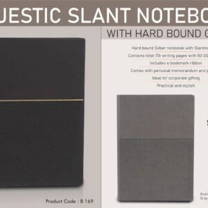 Majestic Slant Notebook with Hard bound cover | Includes Memorandum and Bookmark Ribbon