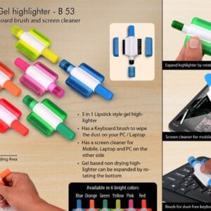 Gel highlighter with Keyboard brush and screen cleaner -
https://youtu.be/SvVdoWqkN8o