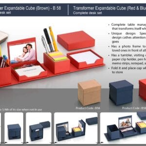 Transformer expandable cube: complete desk set