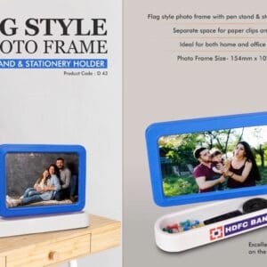 Flag style Photo frame with Pen Stand & Stationery holder