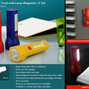 Hexa plastic torch with lamp (magnetic)
