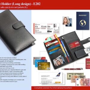 Passport Holder with sim card safe case & sim card jackets (XL) (Long design)
