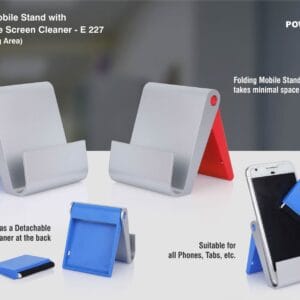 Folding mobile stand with detachable screen cleaner (XL branding area)