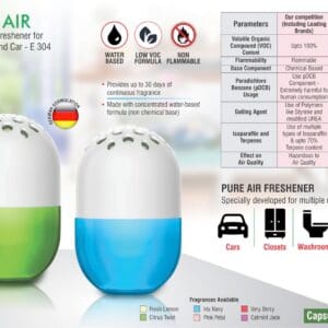 Pure Air: Gel based air freshener for Home, Office and Car | Capsule shape | Net 100 grams | MRP 385
