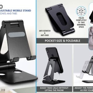 Flexo: Folding Metal Mobile Stand for Smartphones and Tabs | Folds completely to take minimal space | 3 fold style with double angle adjustment -