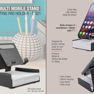 Metal mobile stand with Writing pad holder | 200 writing sheets included