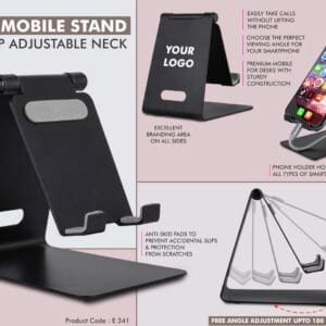 Metal mobile stand with top adjustable neck | Oval cable slot