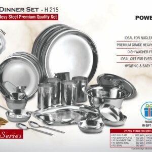 Family Dinner Set: 27 pc Stainless Steel Premium Quality set