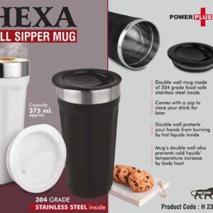Hexa : Tall sipper mug | 304 grade Stainless steel inside | Capacity 375ml approx - https://youtu.be/N4UctZGe3us