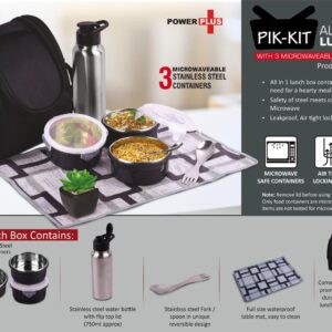 PIK-KIT: All in 1 Lunch box with 3 Microwaveable Steel containers | Contains SS bottle, Fork, Spoon, Tablemat, Premium Bag: https://youtu.