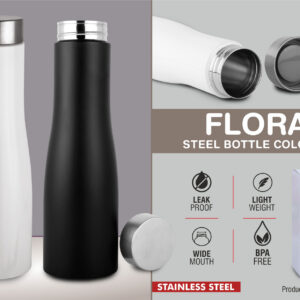 Flora Steel single wall bottle Colored | Capacity 1L approx
