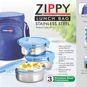 Zippy Lunch box bag- 3 containers (steel)