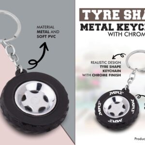 Tyre Shape Keychain with Chrome finish
