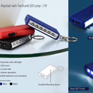 Keychain with torch and 6 LED lamp