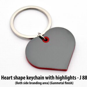Heart shape keychain with highlights